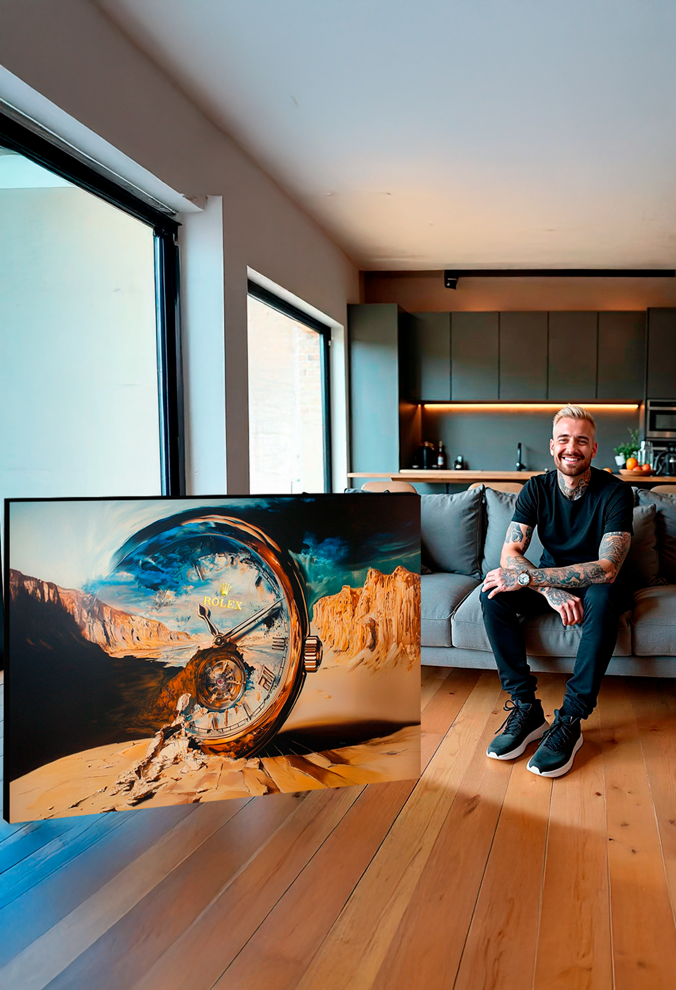 Auftragsarbeit Kunst Uhr malen lassen