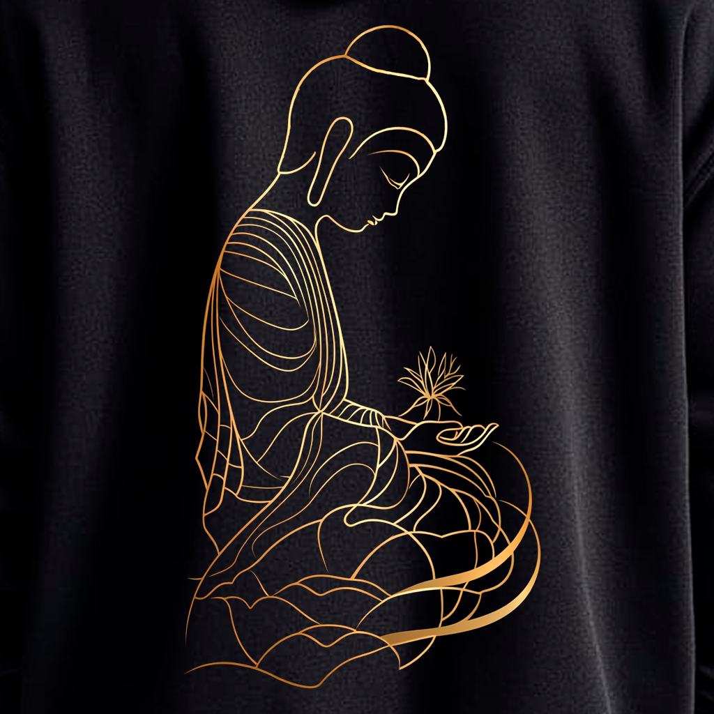 Commercial Hoodie Buddha Closeup