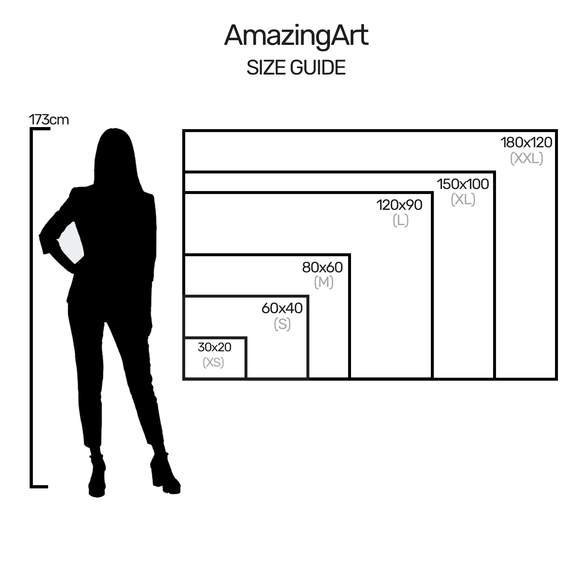 Ferrari Gemälde Size Guide simple orizontal