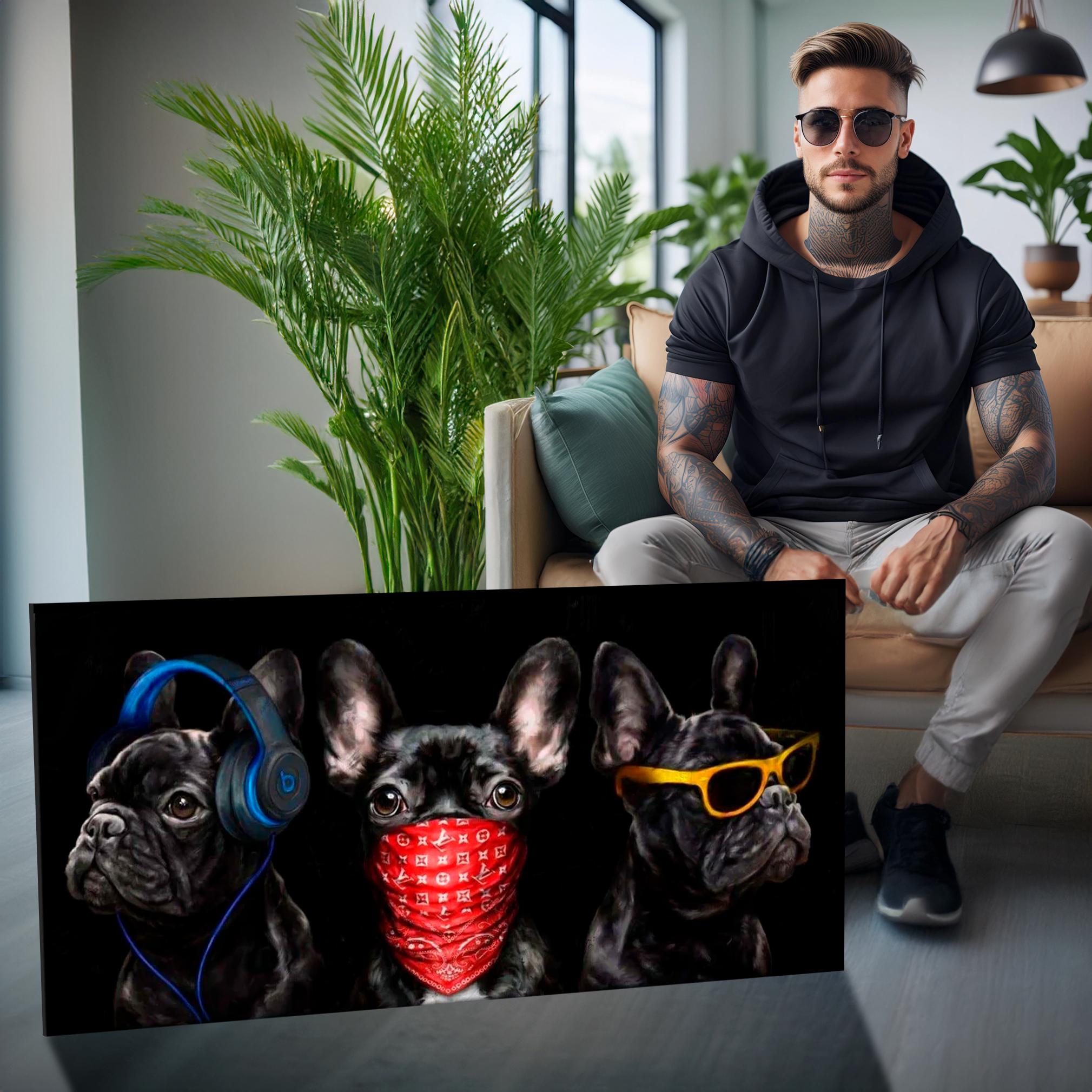 Französische Bulldogge Gemälde