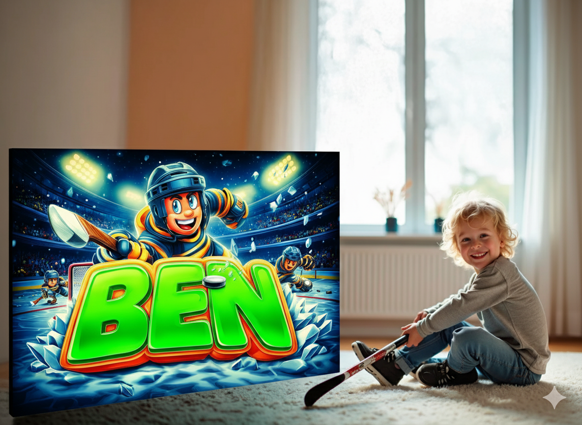 Kunst für Kinds | Bild mit Name im Graffitistyle