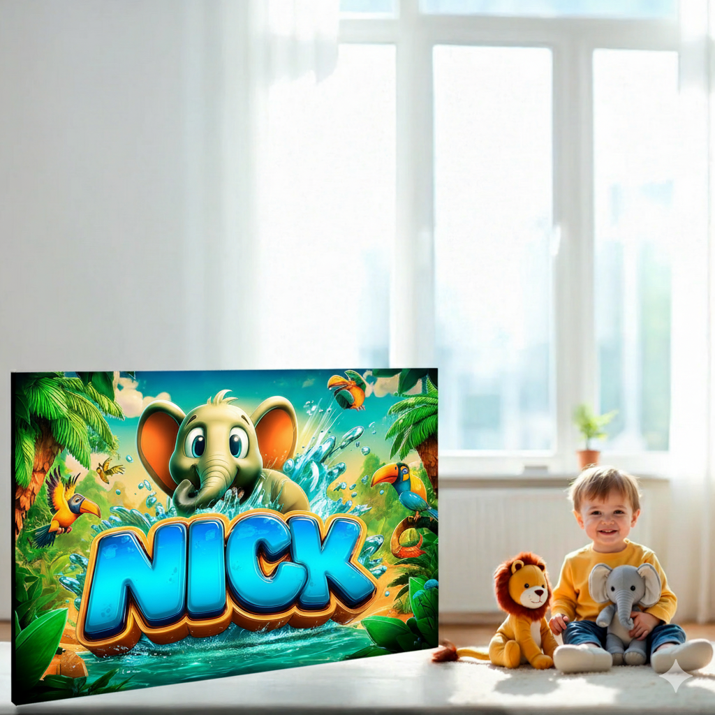 Kunst für Kinds | Bild mit Name im Graffitistyle