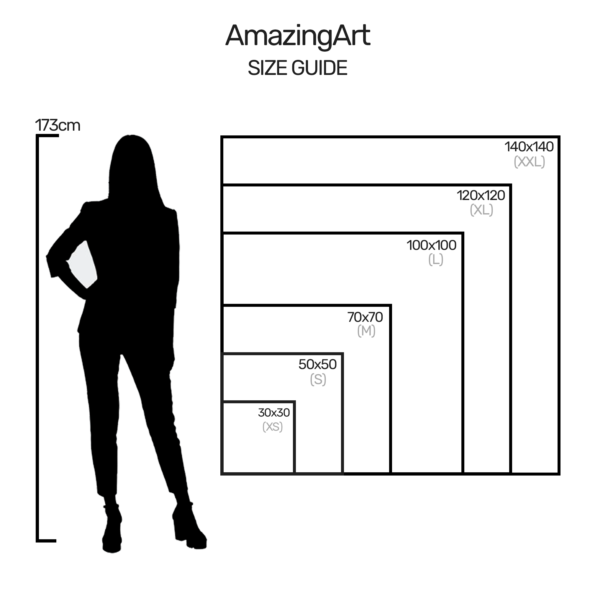 Pinky and Brain Gemälde Size Guide simplesquare