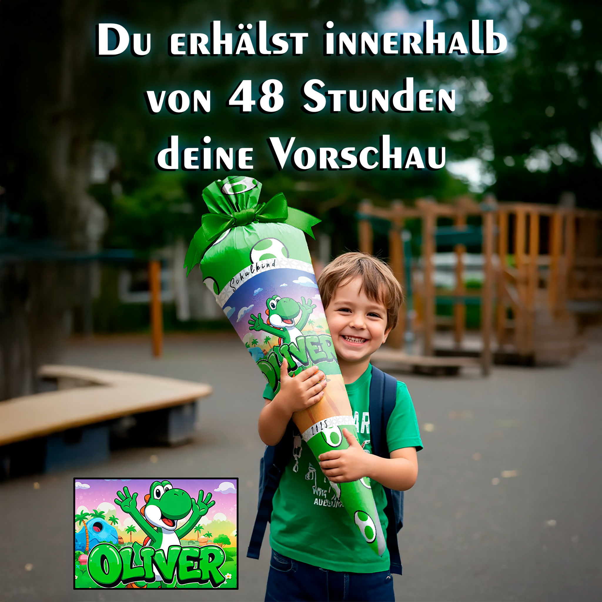 Personalisierte Schultüte Yoshi